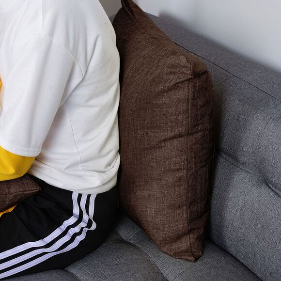 2pcs Linen Throw Pillow Covers Blank Cotton Square Cushion Cover Brown - Picture 5 of 6